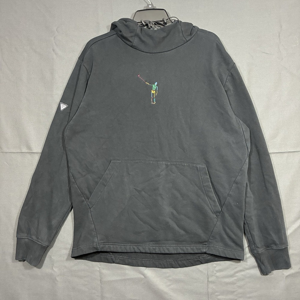 LEVELWEAR Hoodie Mens Medium Black Golf Skeleton Swing Hooded Sweatshirt Sporty